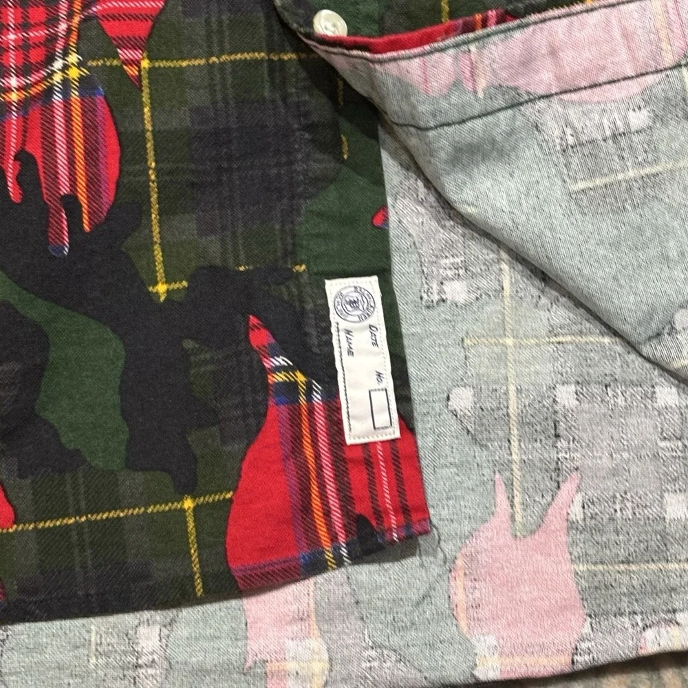 Polo Ralph Lauren Stuart Camo Plaid Oxford Shirt Mens XXL Classic Fit Green Red